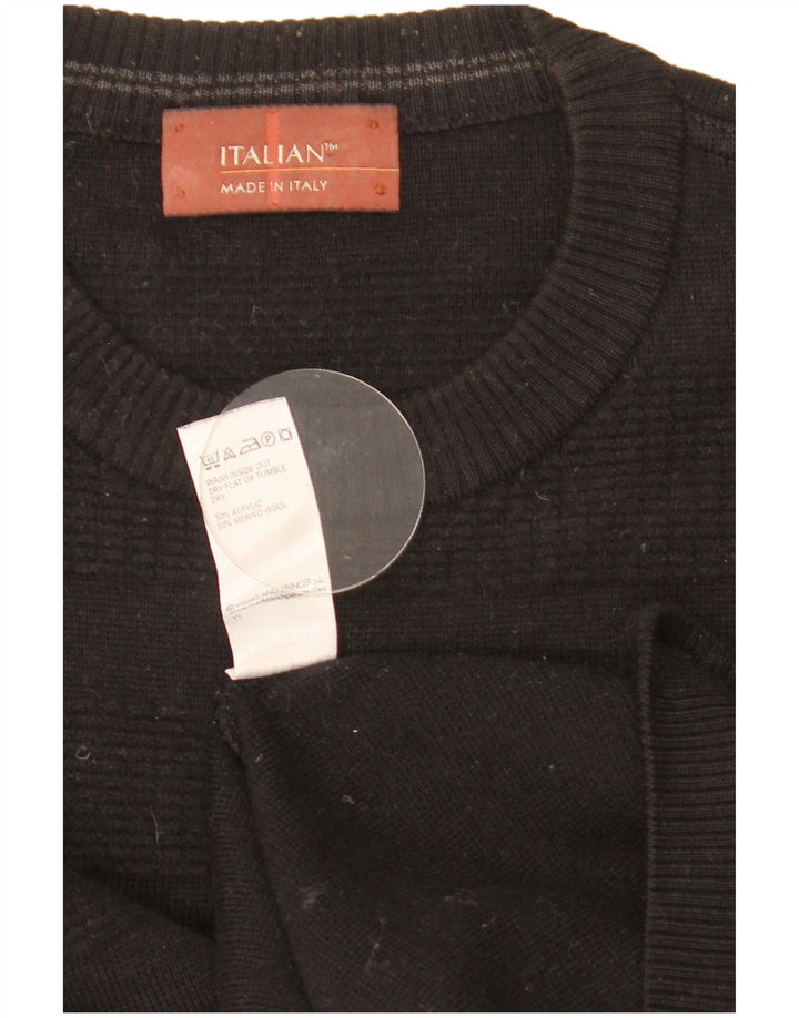 Marks & Spencer Mens Crew Neck Jumper Sweater Large Black Acrylic