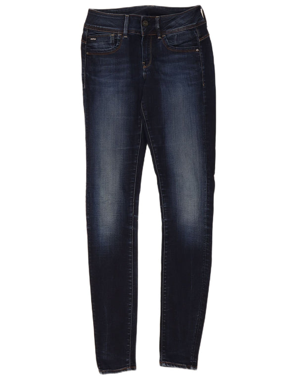 G-Star Womens Lynn Mid Rise Skinny Jeans W30 L36 Navy Blue