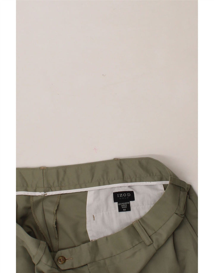 IZOD Mens Pegged Chino Shorts W42 2XL Khaki Polyester Vintage Izod and Second-Hand Izod from Messina Hembry 