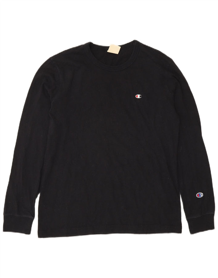 Champion Mens Top Long Sleeve XS Black Cotton
