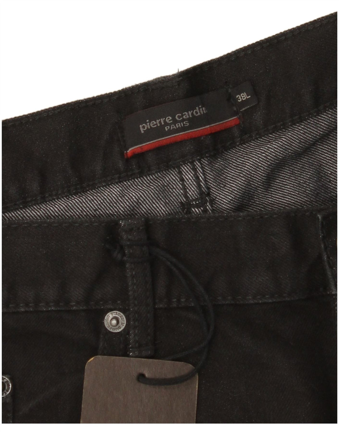 PIERRE CARDIN Mens Paris Straight Jeans W38 L34  Black Cotton