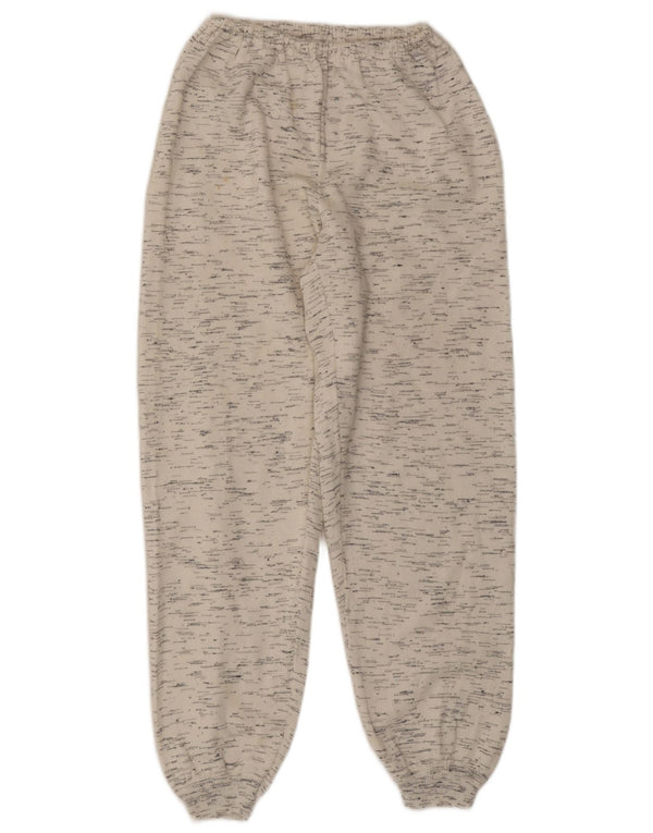 VINTAGE Womens Tracksuit Trousers Joggers UK 8 Small Off White Flecked