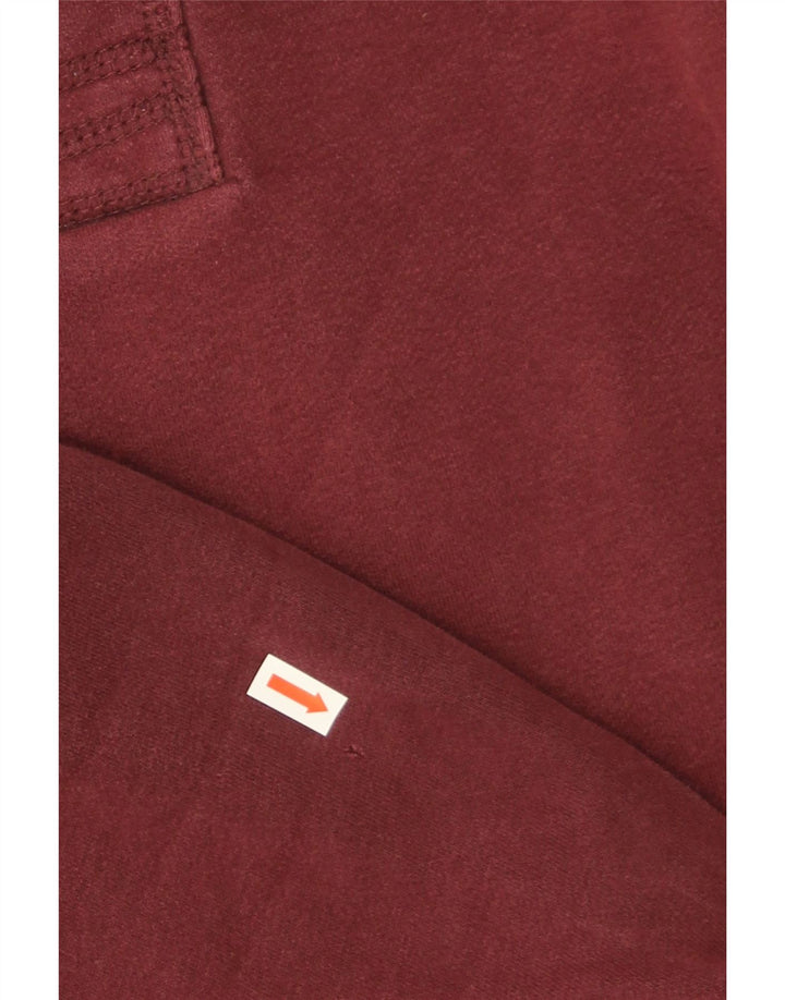 Superdry Mens Button Neck Sweatshirt Jumper Medium Burgundy Cotton