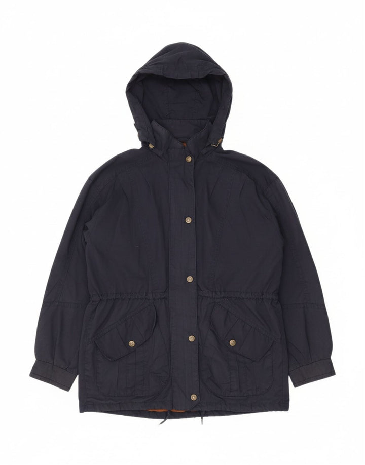 BRUGI Womens Oversized Hooded Parka Jacket IT 46 Large Navy Blue