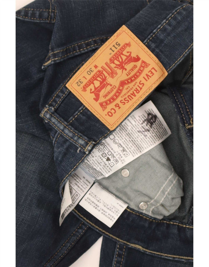 Levi's Mens 511 Slim Jeans W30 L32 Navy Blue Cotton