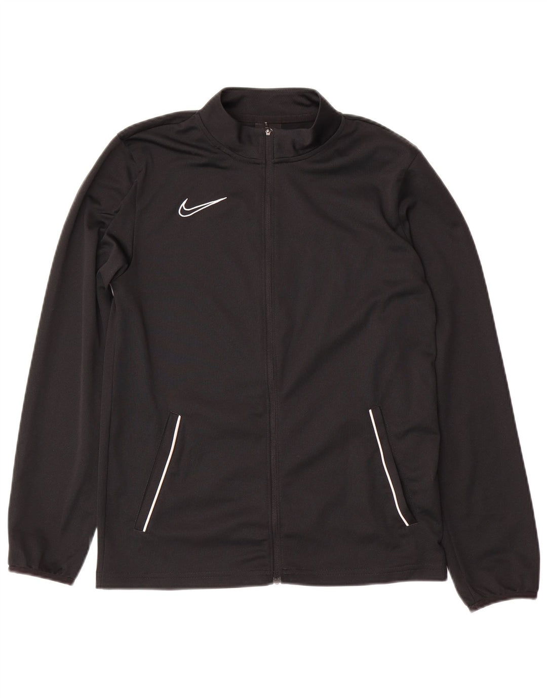 NIKE Boys Dri Fit Tracksuit Top Jacket 13-14 Years XL Black Polyester