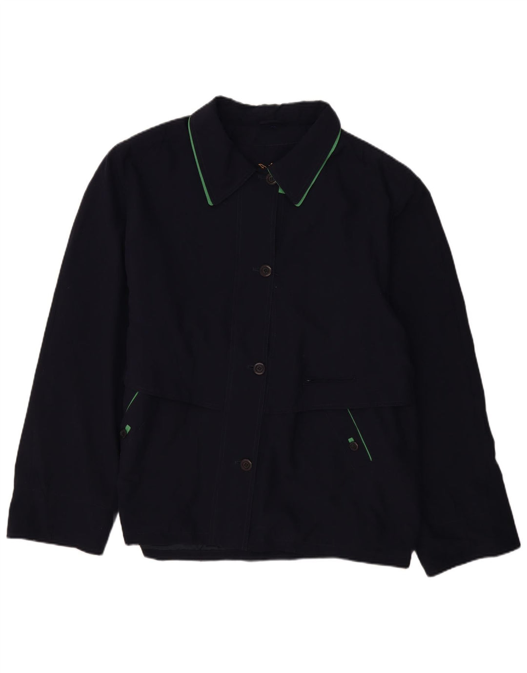 BIAGGINI Womens Oversized Bomber Jacket IT 50 XL Navy Blue Polyester