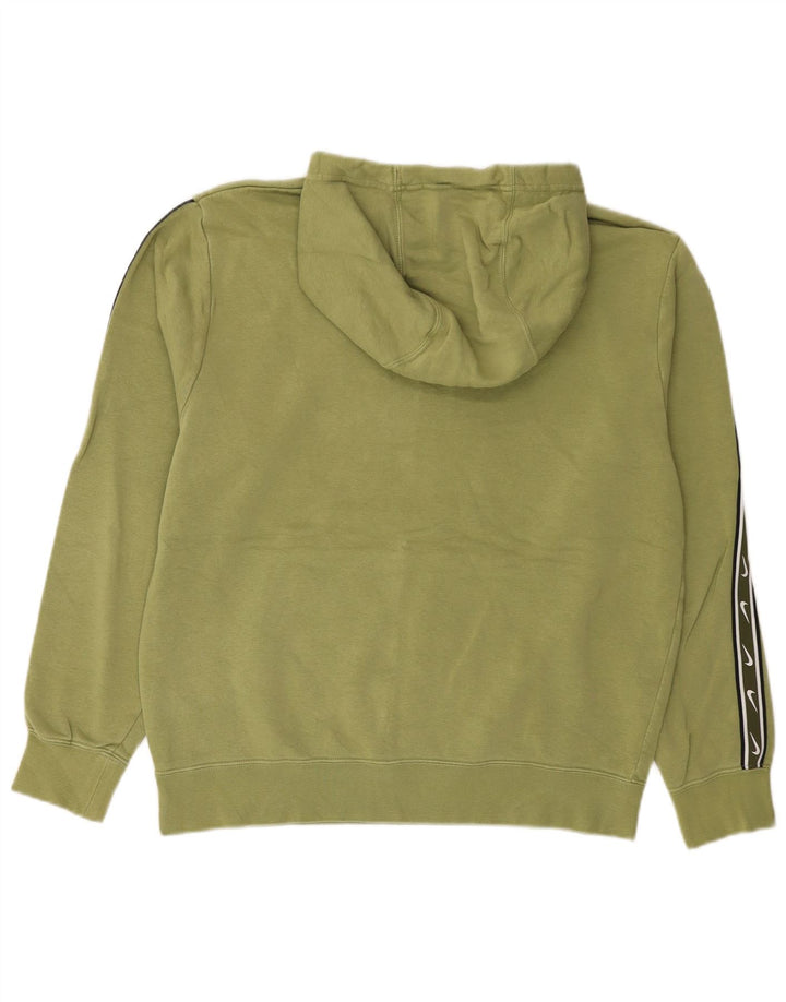 Nike Mens Graphic Hoodie Jumper Medium Green Cotton