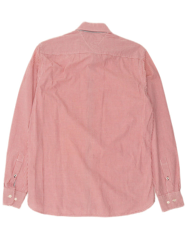 Tommy Hilfiger Mens Custom Fit Shirt Small Red Gingham Cotton