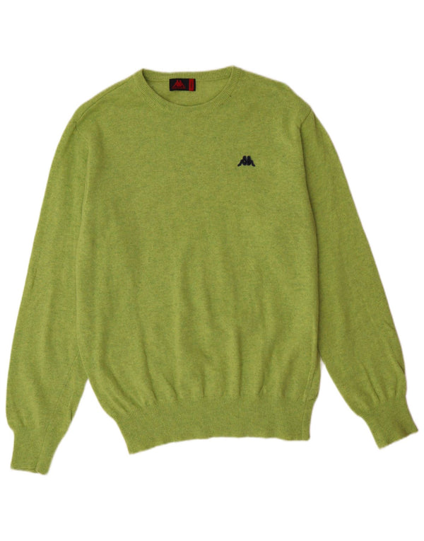KAPPA Mens Crew Neck Jumper Sweater Small Green Lambswool