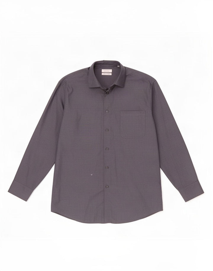 Calvin Klein Mens Regular Fit Shirt Size 16 Large Grey