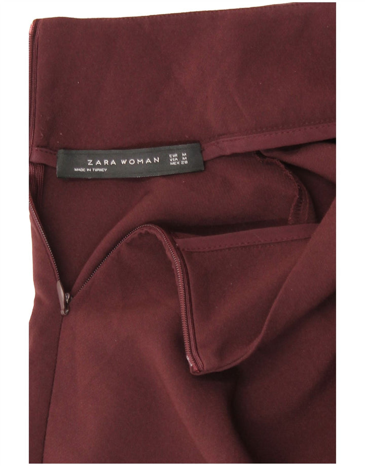 Zara Womens Long Sleeve Tunic Top UK 14 Medium Burgundy