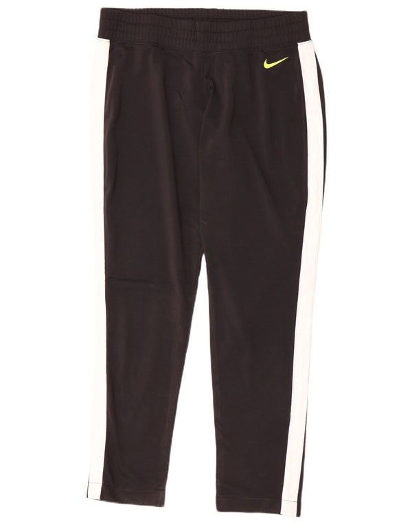 NIKE Womens Tracksuit Trousers UK 14 Medium  Black Colourblock Polyester