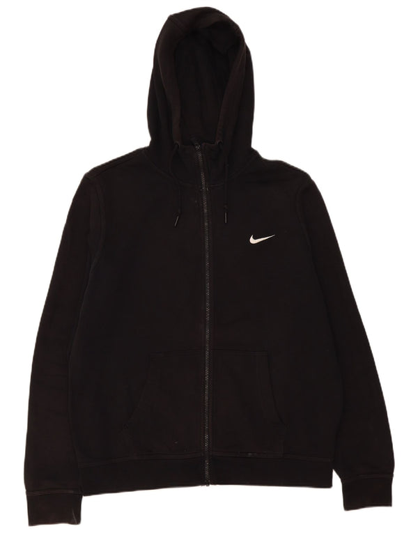 Nike Mens Zip Hoodie Sweater Large Black Cotton