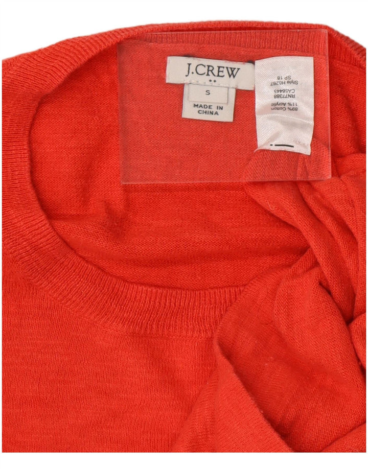 J. CREW Womens Crew Neck Jumper Sweater UK 10 Small Red Cotton