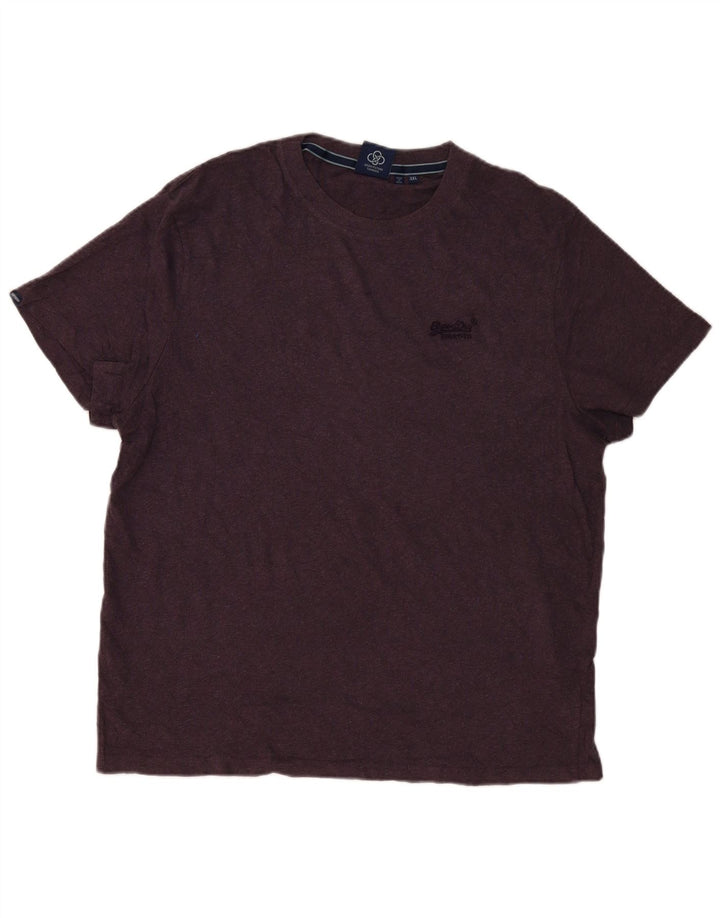 Superdry Mens T-Shirt Top 3XL Purple Cotton