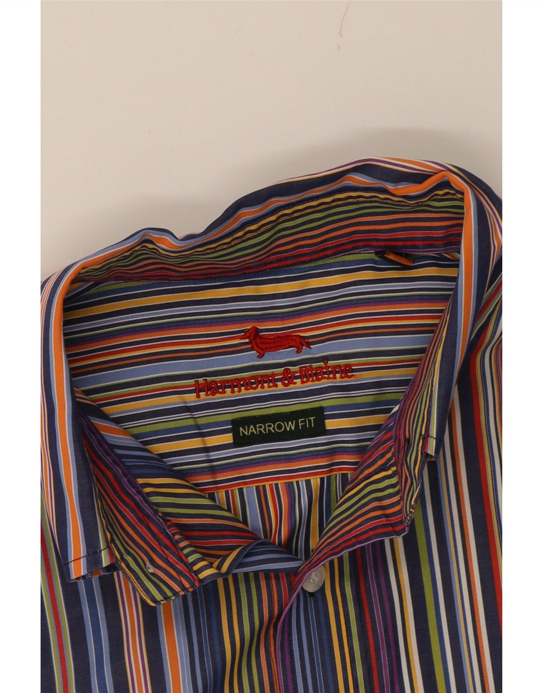 HARMONT & BLAINE Mens Narrow Fit Shirt Medium Multicoloured Classic