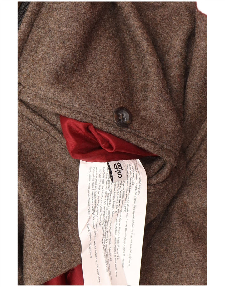 STRELLSON Mens Leather Jacket IT 48 Medium Brown Leather