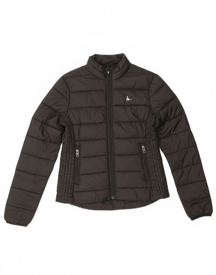 Jack Wills Womens Padded Jacket UK 8 Small Black Polyamide