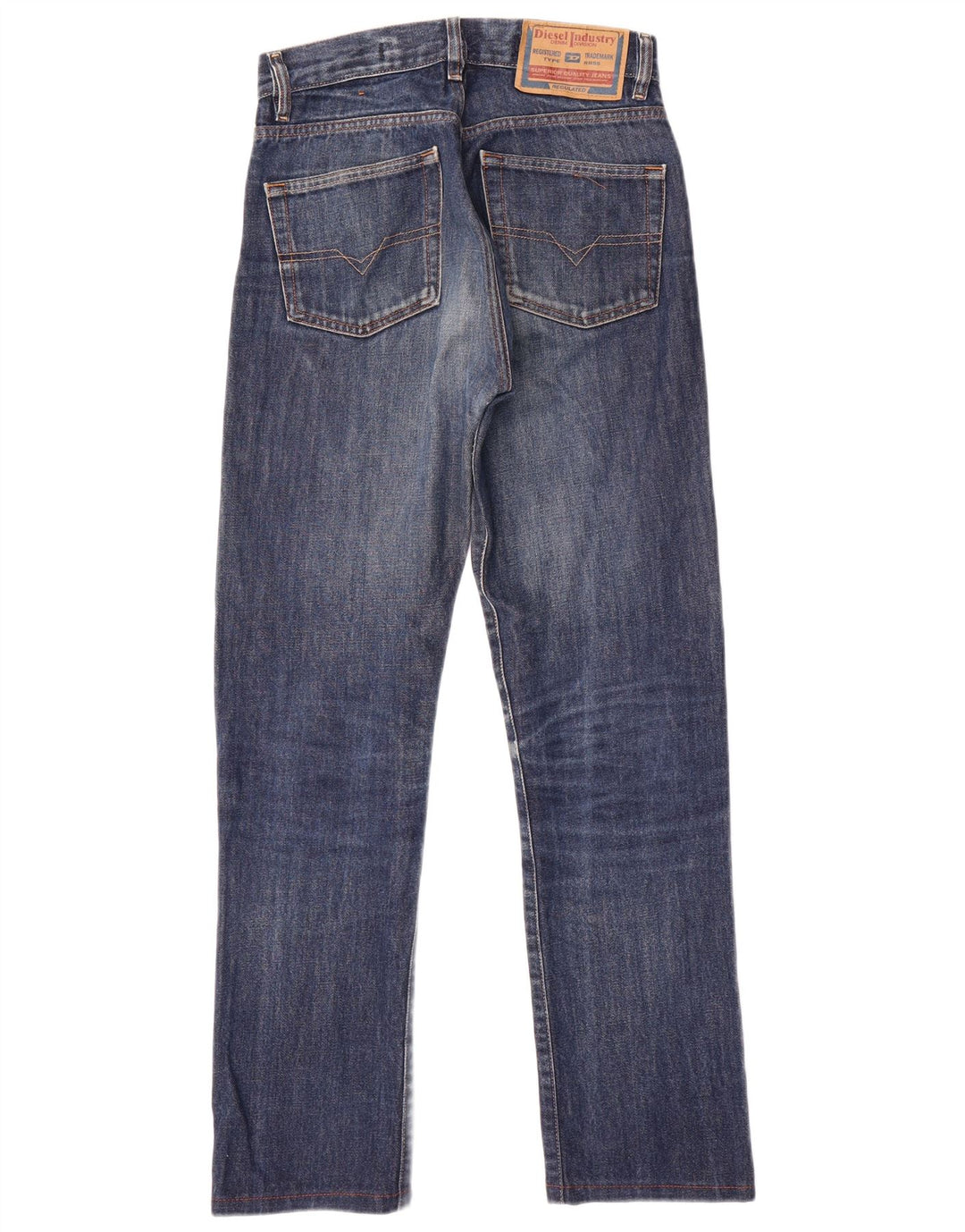 DIESEL Womens Straight Jeans W27 L29 Blue Cotton