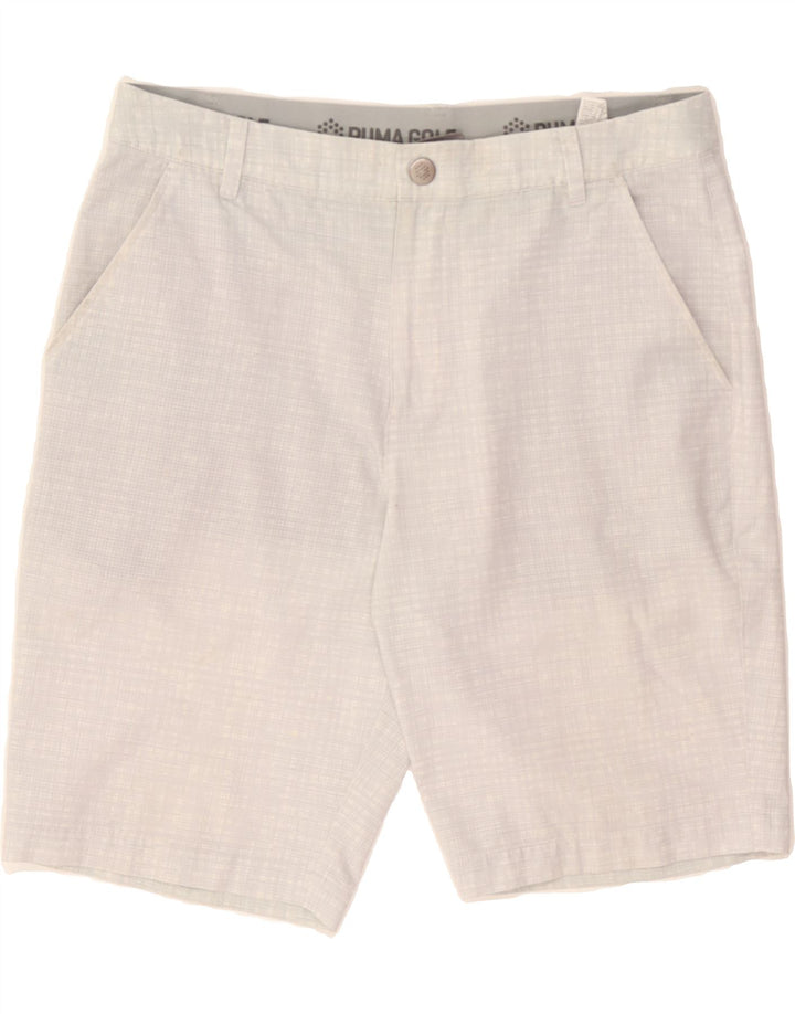 PUMA Mens Chino Shorts W32 Medium Grey Check Polyester Vintage Puma and Second-Hand Puma from Messina Hembry 
