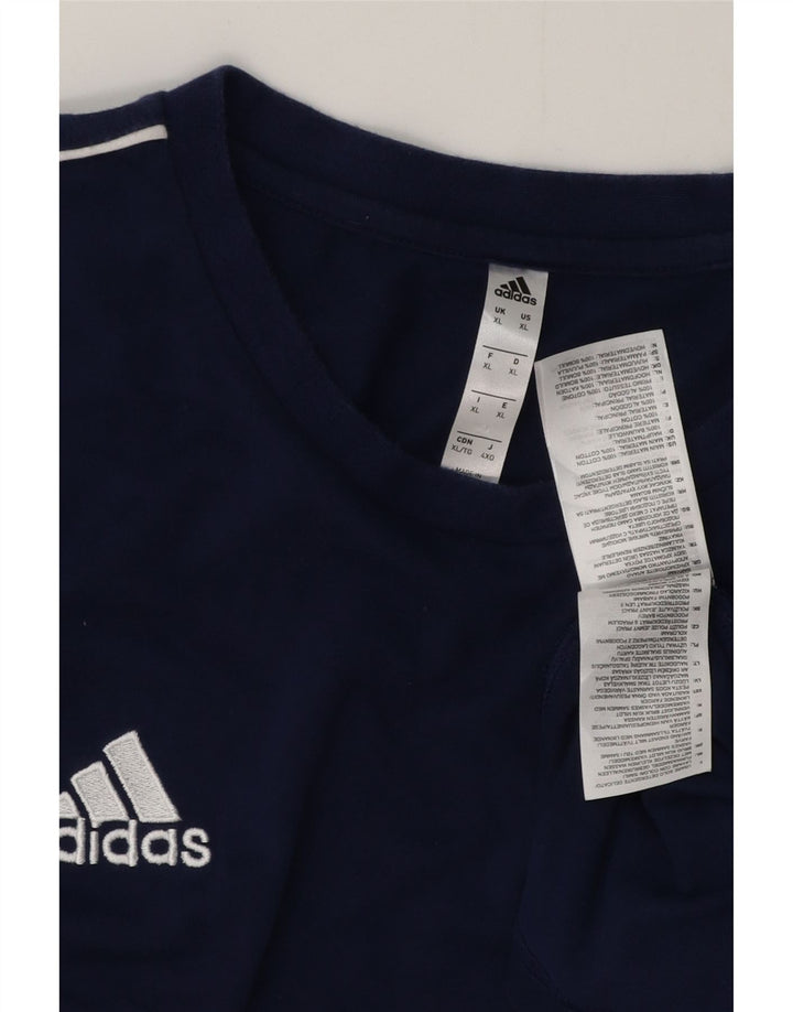 ADIDAS Mens T-Shirt Top XL Navy Blue Cotton