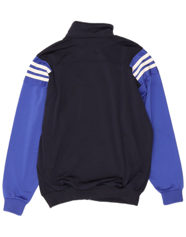 Adidas Boys Tracksuit Top Jacket 15-16 Years Navy Blue Colourblock
