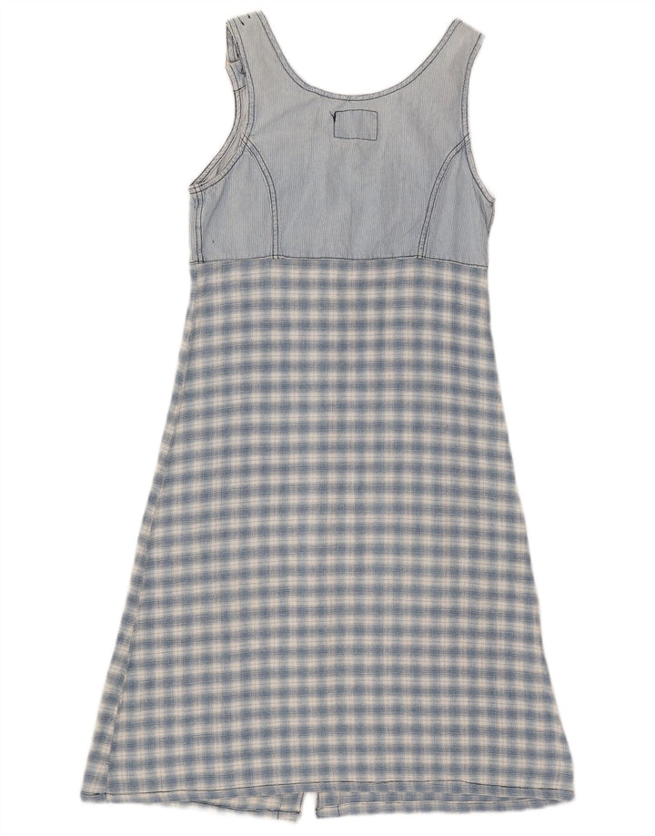 SQUAW Womens Sleeveless Denim Dress UK 10 Small Blue Check