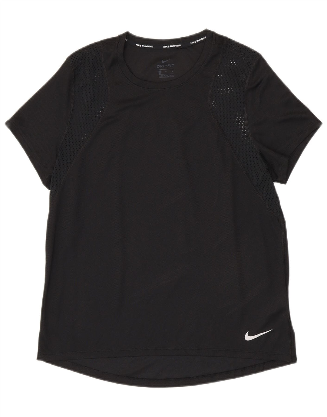 NIKE Womens Dri Fit T-Shirt Top UK 14 Medium Black Polyester