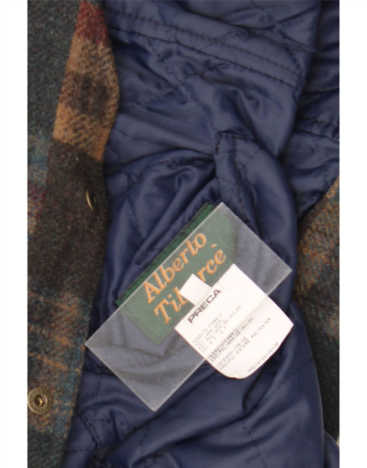 Vintage Mens Waistcoat IT 48 Medium Multicoloured Check Wool