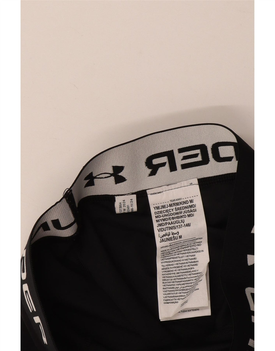 UNDER ARMOUR Girls Graphic Leggings 9-10 Years Medium Black Polyester