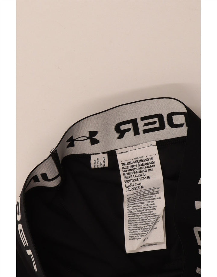 UNDER ARMOUR Girls Graphic Leggings 9-10 Years Medium Black Polyester