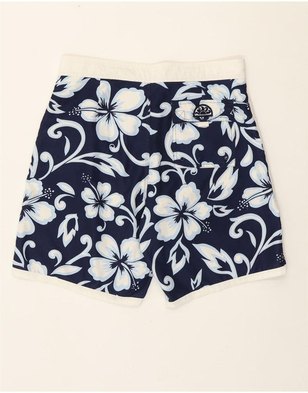 Sundek Mens Swimming Shorts Medium Navy Blue Floral Polyester Hawaiian