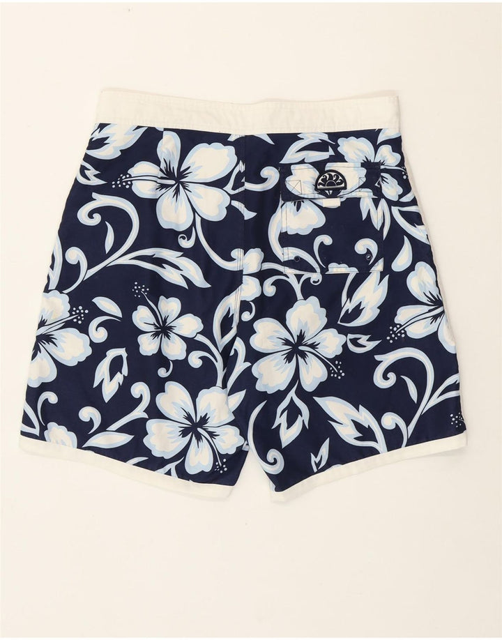 Sundek Mens Swimming Shorts Medium Navy Blue Floral Polyester Hawaiian