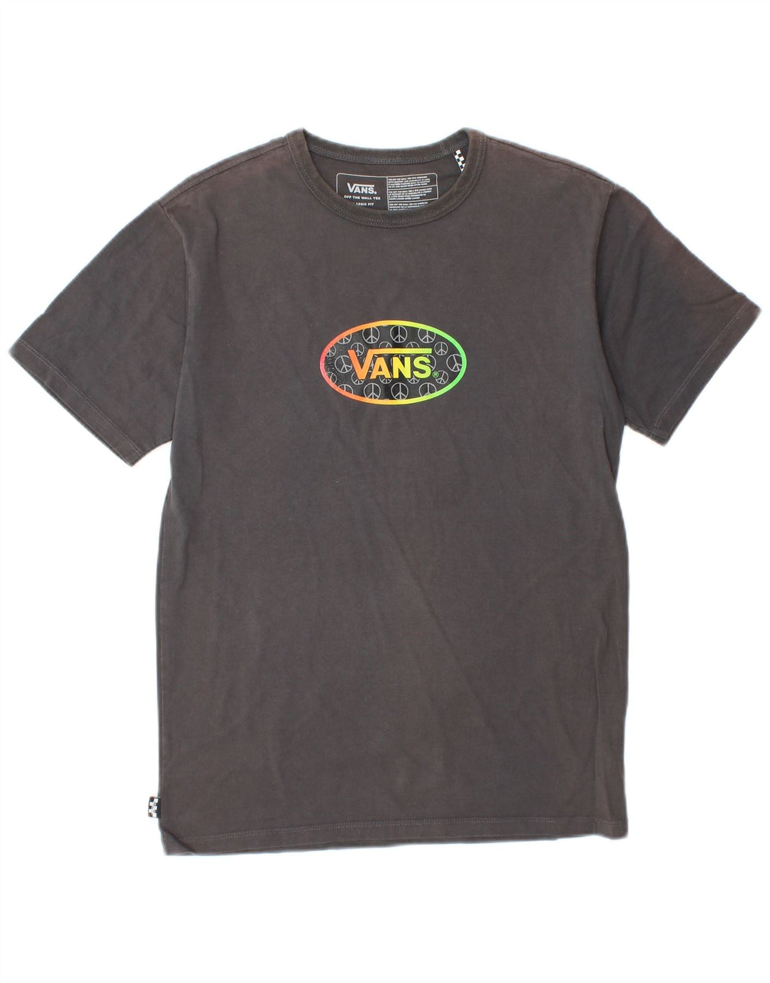 VANS Mens Classic Fit Graphic T-Shirt Top Small Grey Cotton