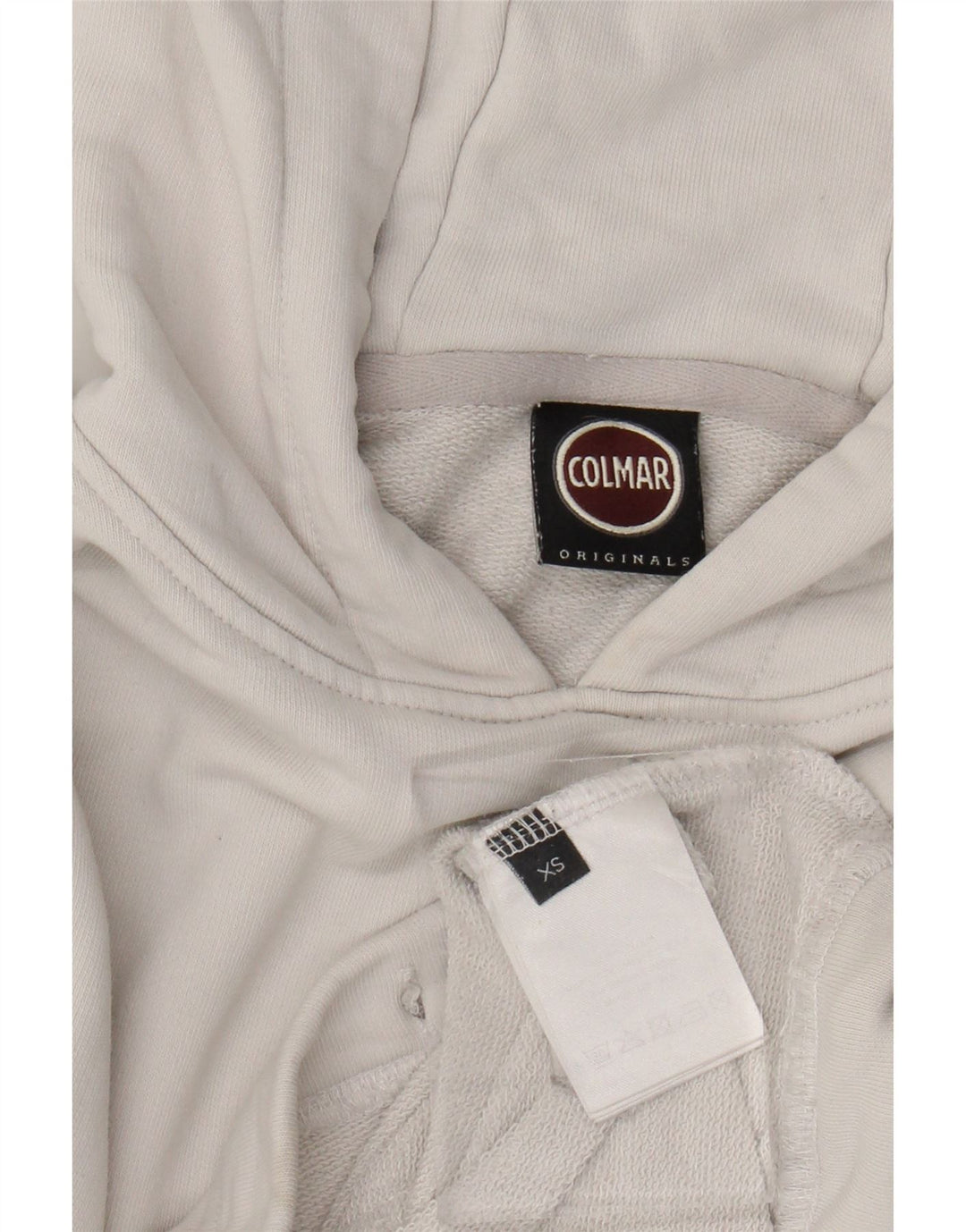 COLMAR Womens Crop Oversized Hoodie Jumper UK 6 XS White Cotton