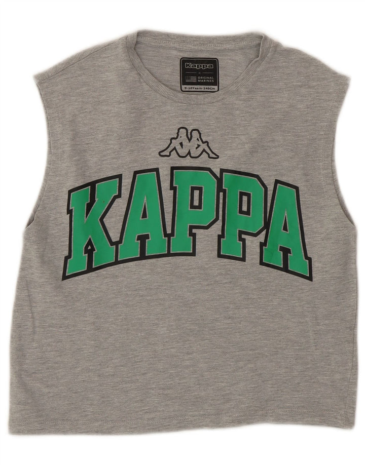 KAPPA Girls Graphic Vest Top 9-10 Years Grey