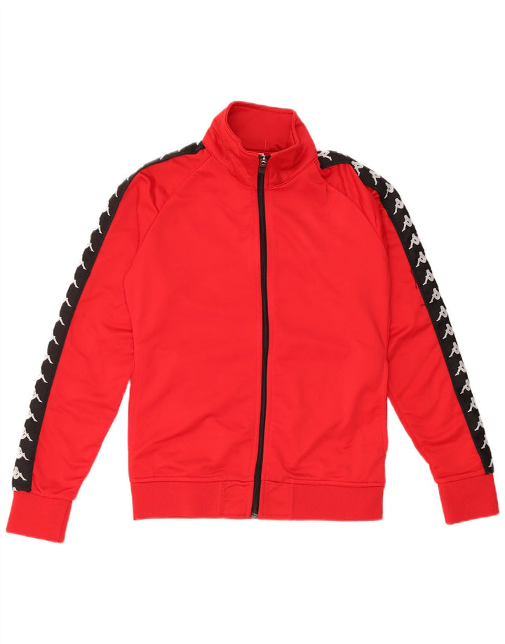 KAPPA Womens Graphic Tracksuit Top Jacket UK 10 Small Red Colourblock