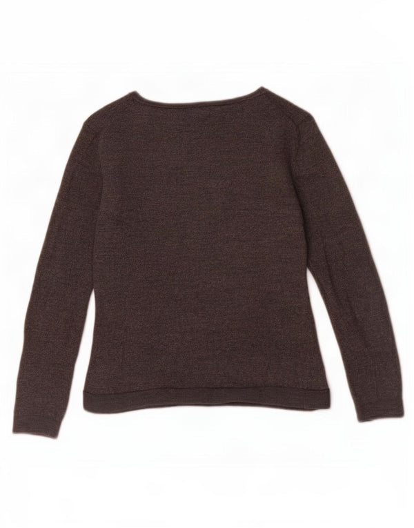 Massimo Dutti Girls Boat Neck Jumper Sweater 7-8 Years Grey Wool