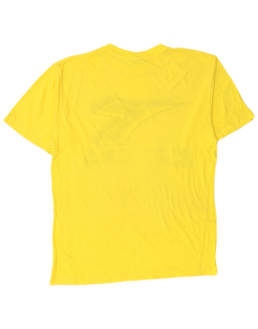 DIADORA Mens Graphic T-Shirt Top Medium Yellow Cotton
