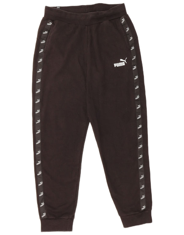 PUMA Mens Graphic Tracksuit Trousers Joggers Small  Black Cotton