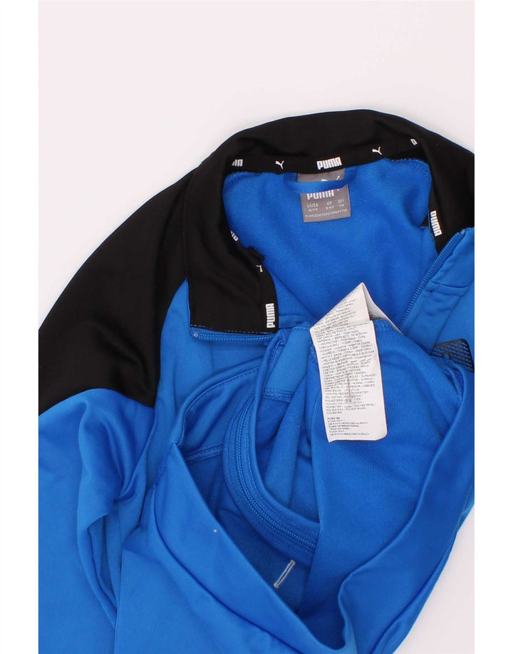 Puma Boys Graphic Tracksuit Top Jacket 5-6 Years Blue Colourblock Polyester