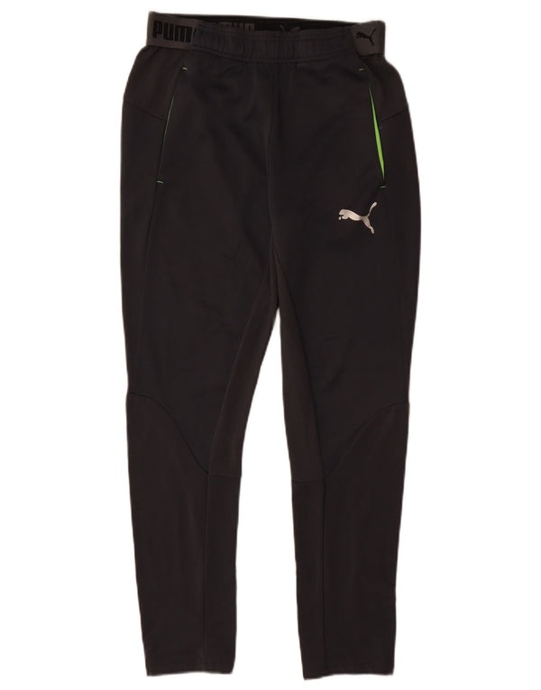 Puma Boys Graphic Tracksuit Trousers 13-14 Years Black Colourblock