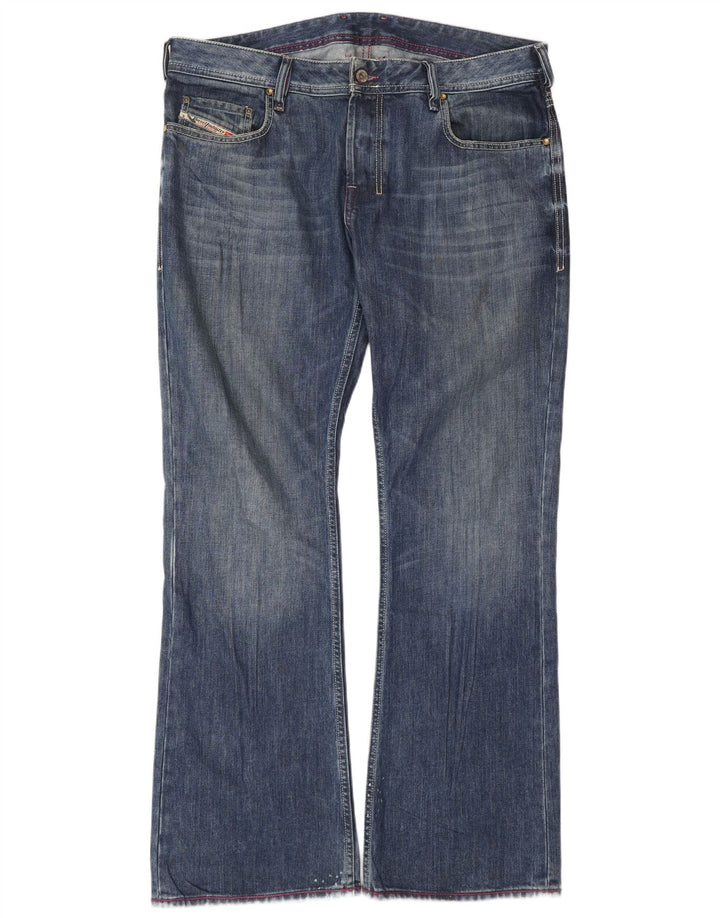 DIESEL Mens Bootcut Jeans W36 L34 Blue Cotton