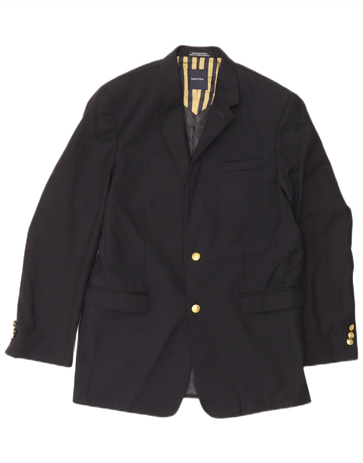 Nautica Boys 2 Button Blazer Jacket 15-16 Years Navy Blue Polyester