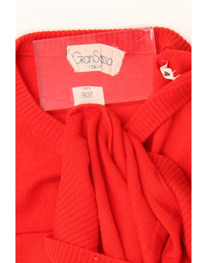 Gran Sasso Mens Crew Neck Jumper Sweater Medium Red Virgin Wool