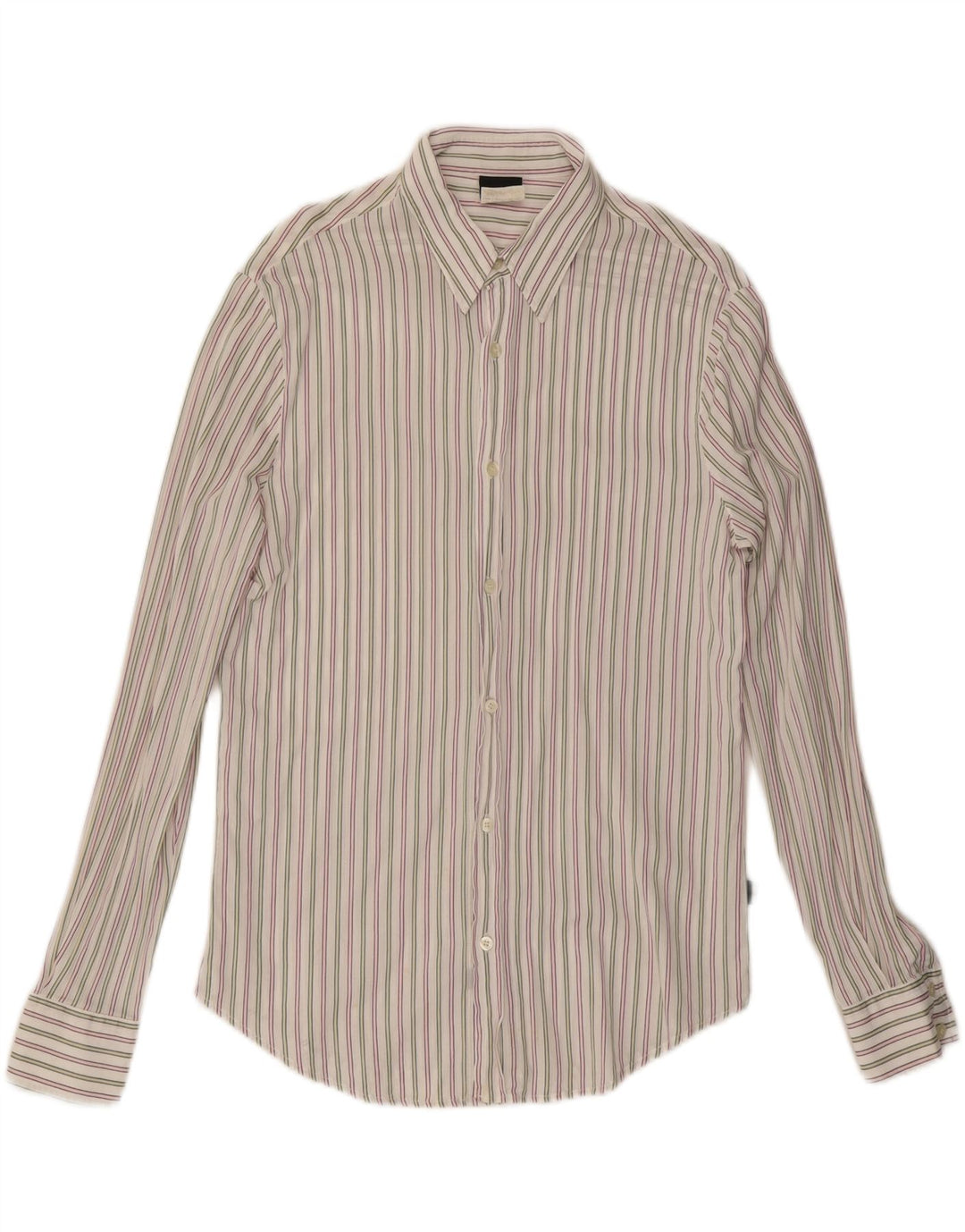 JUST CAVALLI Mens Shirt XL White Pinstripe Cotton Vintage Just Cavalli and Second-Hand Just Cavalli from Messina Hembry 