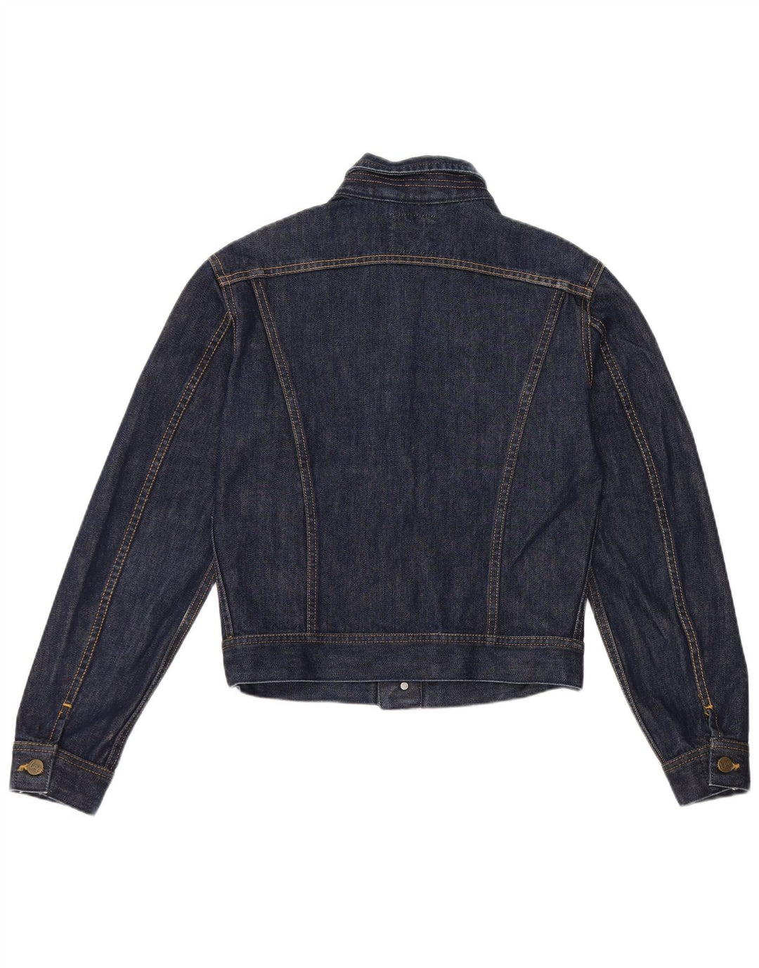 Lee Womens Crop Denim Jacket UK 12 Medium Navy Blue Cotton