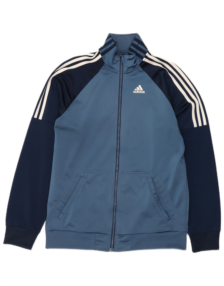 Adidas Mens Tracksuit Top Jacket UK 42/44 Medium Blue Colourblock Polyester
