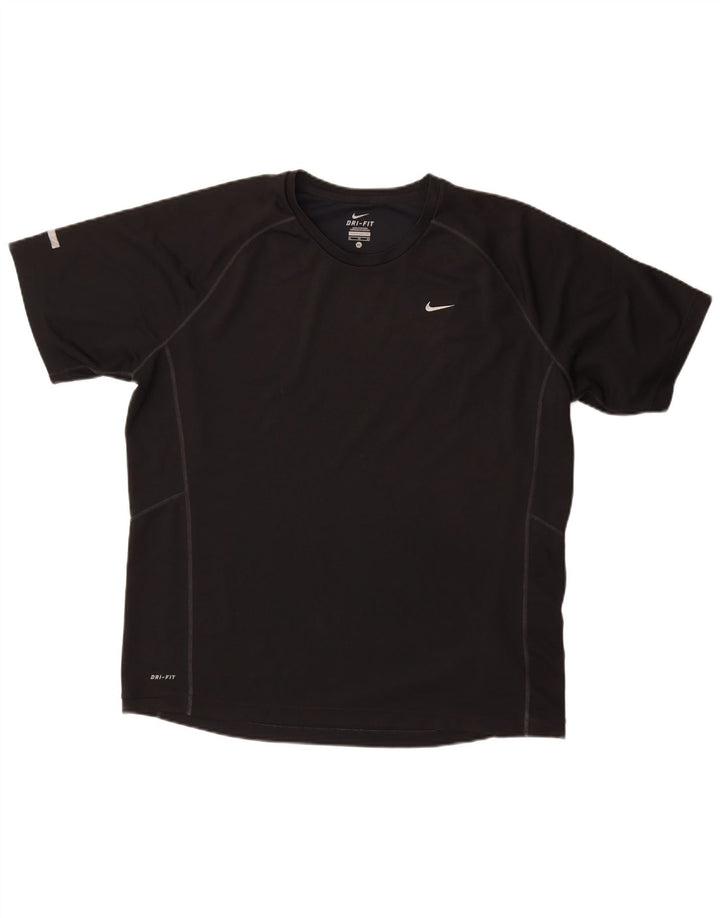 Nike Mens Dri Fit T-Shirt Top XL Black Polyester